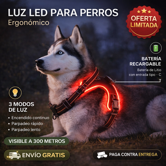 Arnés Ergonómico Led - Seguridad y visibilidad para paseos sin riesgos